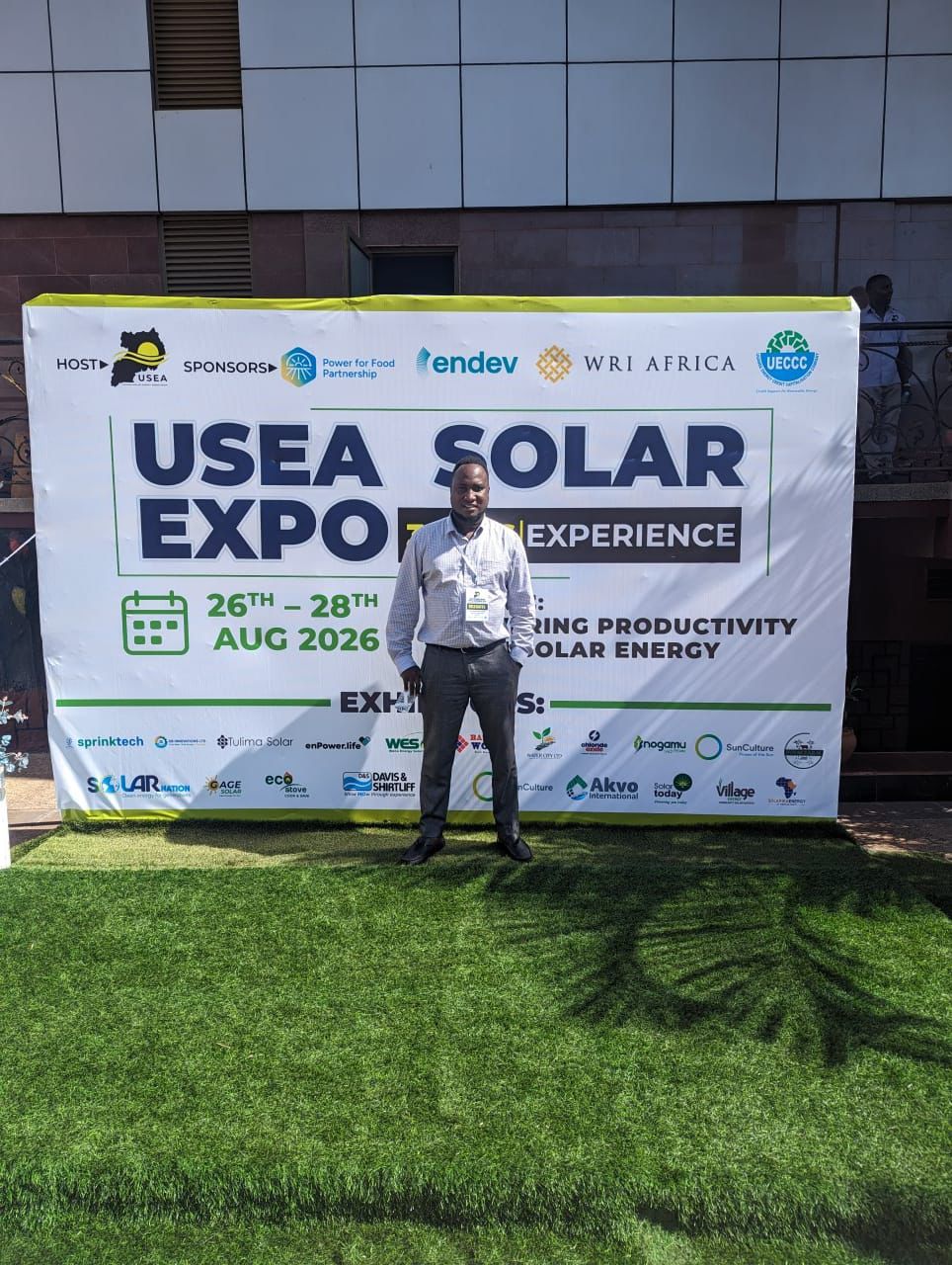 Silver Tulyamureba at the USEA Solar Expo in Kampala